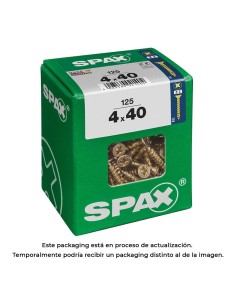 Caja 125 unid. tornillo madera cabeza plana yellox 4,0x40mm spax