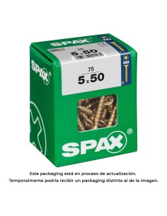 Caja 75 uds. tornillo madera spax cab. plana yellox 5,0x50mm spax