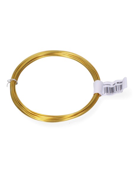Alambre aluminio dorado, calibre ø1,5 mm x 5 m