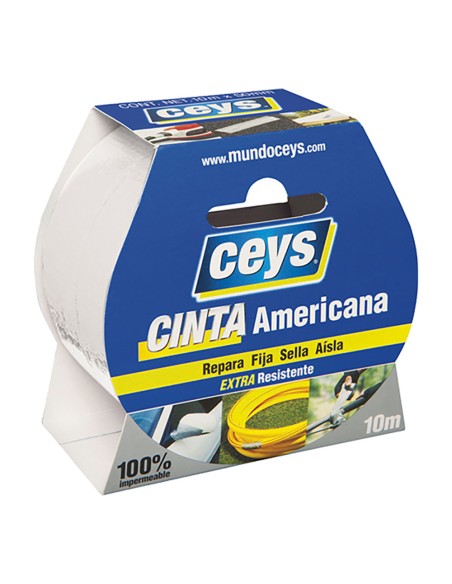 Cinta americana blanca extra resistente 50 mm x 10 m