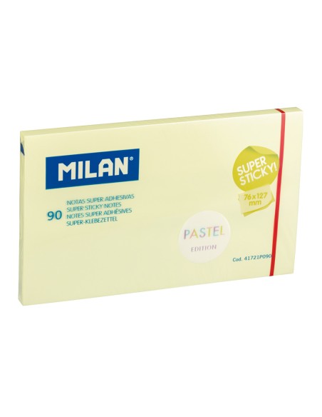 Bloc 90 notas super adhesivas amarillo pastel 76 x 127 mm