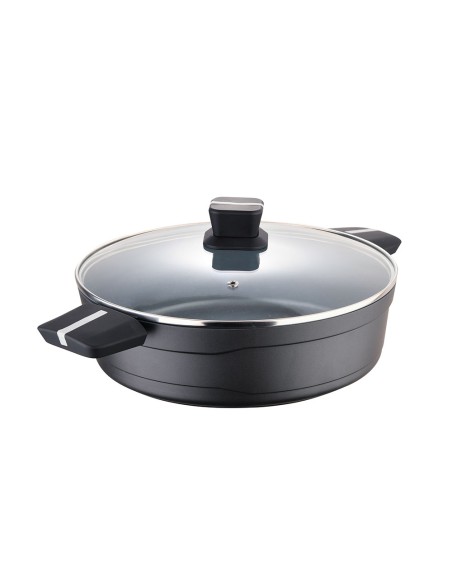 Olla baja aluminio fundido inducción con tapa bistro grey ø28 x 8 cm