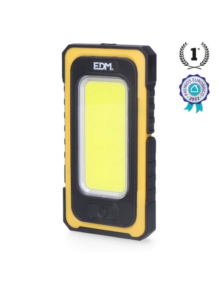 Linterna led cob solar force, recargable, con gancho e imán, 10 w 750 lm