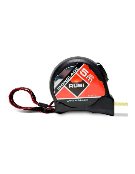Flexómetro ironblade 5m x 25mm. doble marcado r75909 rubi