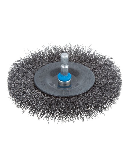 Cepillo de disco de alambre de acero vástago hexagonal ø100 x 10 mm