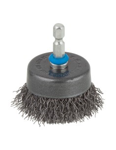Cepillo de copa de alambre de acero, vástago hexagonal, ø50 mm