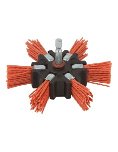 Cepillo de abanico de alambre de nylon vástago hexagonal ø100 x 20 mm