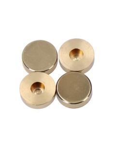 Embellecedor latón roscado liso 12 mm pulido, 4 uds