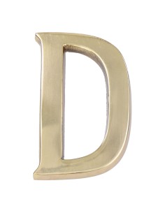 Letra d latón pulido 10cm fijación invisible edm