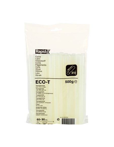 Barra de cola termofusible eco t, transparente, ø12 x 190 mm, 500 g