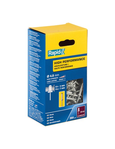 Caja 350 remaches ø4.8x10mm - alto rendimiento 5001435 rapid