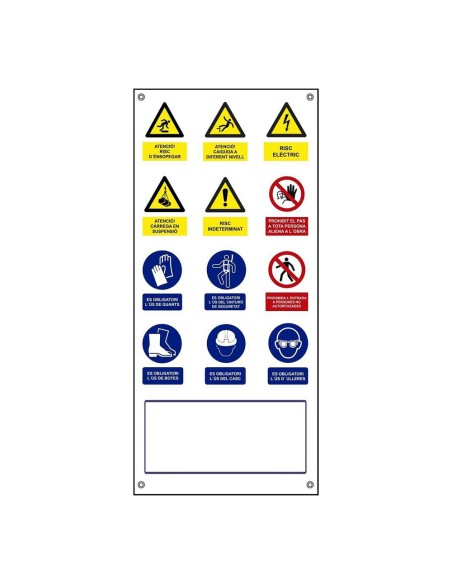 Cartel obra múltiple vertical lona catalán 500x1100mm normaluz