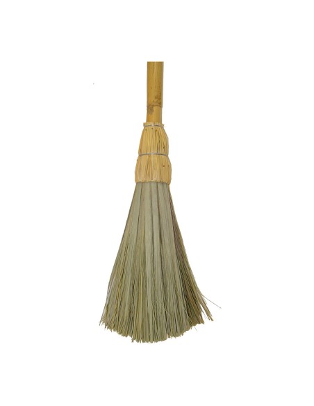 Escoba de hojas de palma y mango de caña 137x20cm imex el zorro