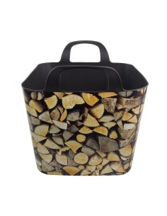 Cesta flexible para leña modelo troncos 40 x 40 x 31 cm