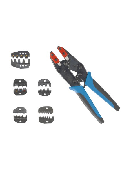 Alicates para engastar terminales 5 bocas intercambiables