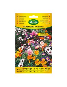 Sobre con semillas de flores mezcla enanas anuales