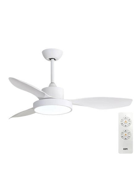 Ventilador de techo modelo ártico. color blanco 120 cm 38w + luz 22w 2.160lm 3.000k - 4.000k - 5.000k