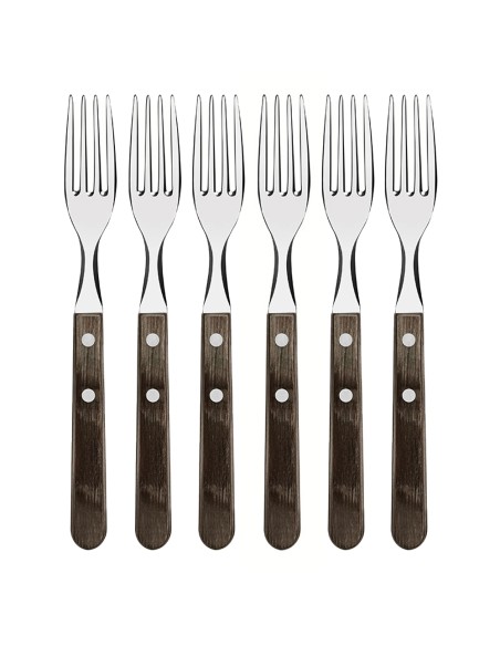 Tenedor de mesa jumbo polywood castaño 20,5 cm 6 uds