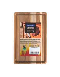 Tabla de corte de madera acabado natural 34 x 23,3 x 1,8 cm