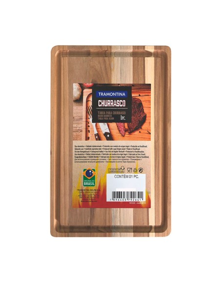 Tabla de corte de madera acabado natural 34 x 23,3 x 1,8 cm