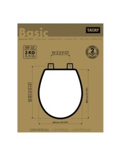 TAPA WC INODORO "VICTORIA" PVC BL BASIC TATAY
