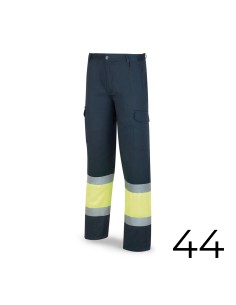 Pantalon poliester/algodón bicolor alta visibilidad azul/amarillo talla 44 388pfxyfa/44