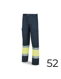 Pantalon poliester/algodón bicolor alta visibilidad azul/amarillo talla 52 388pfxyfa/52
