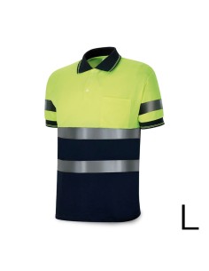 Polo alta visibilidad bicolor manga corta. tejido poliester 160g. transpirable talla l 1288pavxmcyfa/l