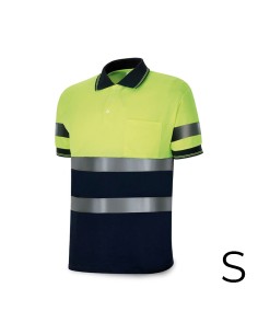 Polo alta visibilidad bicolor manga corta. tejido poliester 160g. transpirable talla s 1288pavxmcyfa/s