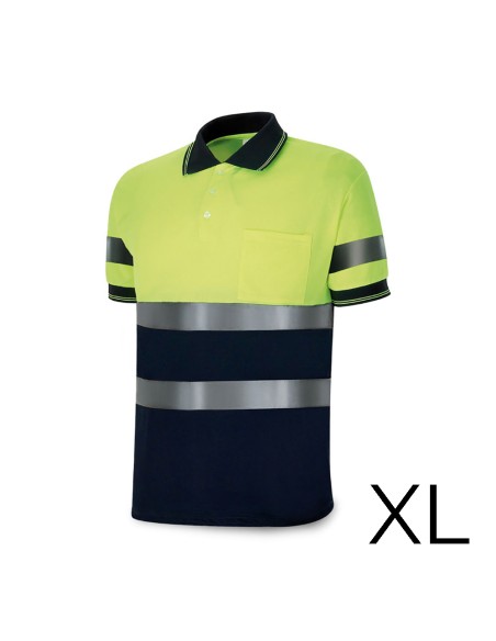Polo alta visibilidad bicolor manga corta. tejido poliester 160g. transpirable talla xl 1288pavxmcyfa/xl