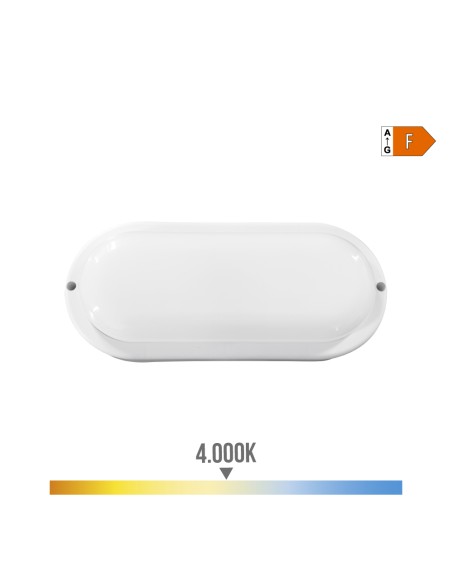 Aplique led oval 18 w 1820 lm 4.000 k 10,2 x 4,5 x 23 cm