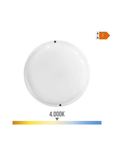 Aplique led redondo 18 w 1820 lm 4000 k luz día ø20,8 x 4,8 cm