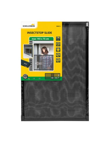 Mosquitera con marco fijo extensible aluminio antracita 75 x 100-193 cm