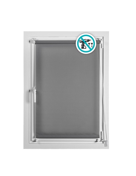 Estor enrollable clip & fix 120x180cm gris asfalto cintacor - storplanet