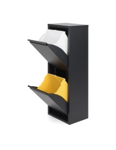 Armario metalico reciclaje 2 cajones negro 92 x 35 x 25 cm