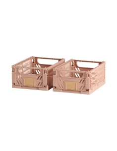 Caja almacenaje plegable arena 25 x 16,5 x 10 cm set 2 piezas