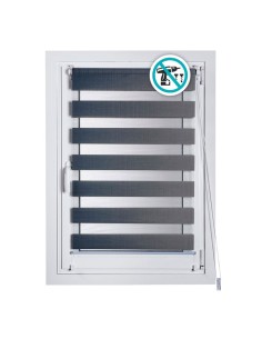 Estor enrollable clip&fix noche&dia plata 120x180cm cintacor - storplanet