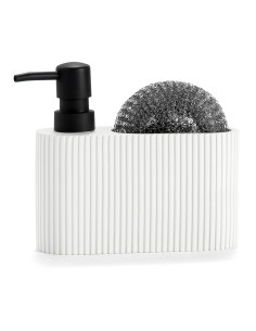 Dispensador pol con estropajo blanco/negro 16 x 5 x 15 cm