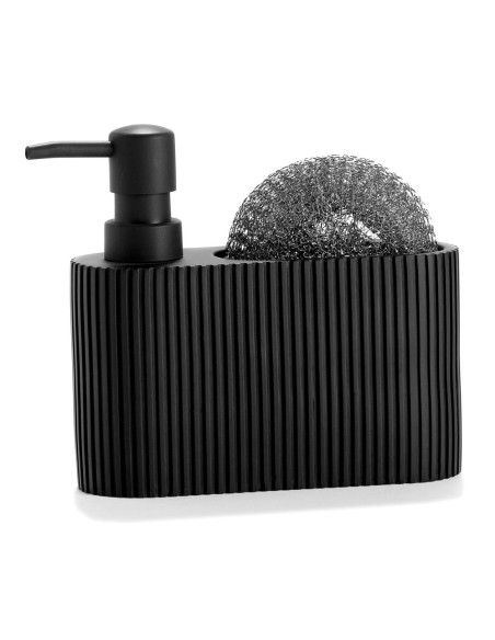 Dispensador pol con estropajo negro 16,5 x 5,5 x 15 cm