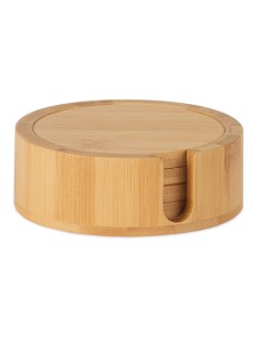 Posavasos de bambú con soporte ø11 x 4 cm