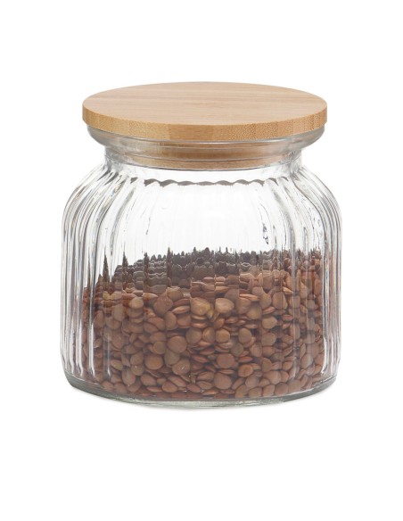 Bote de cocina de vidrio + bambú 600 ml