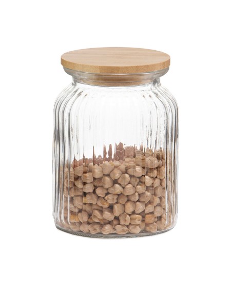 Bote de cocina de vidrio + bambú 1000 ml