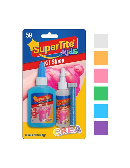 Kit slime, blister 60 ml x 20 ml x 4 g. colores / modelos surtidos