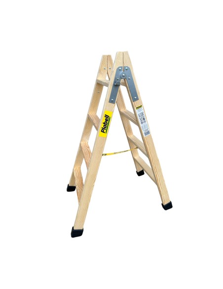Escalera de madera 4 peldaños 114cm plabell