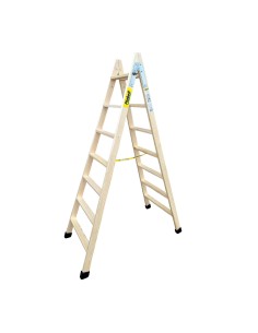 Escalera de madera peldaños anchos 190cm alto bld-7 plabell