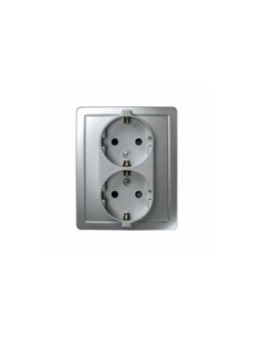 BASE ENCHUFE ELEC DOBLE SCHUKO TT EMPOTRAR ALUM SERIE 15 F15