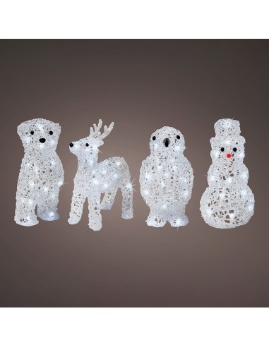 Figuras navideñas de animales para exterior a pilas modelos surtidos 491031