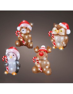 Muñecos navideños con led para exterior a pilas modelos surtidos 491338