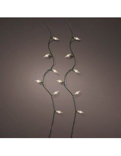 Guirnalda led vintage blanco cálido con 8 funciones centelleante para interior 1790 cm