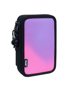 Plumier de 2 pisos con contenido sunset, negro y rosa milan